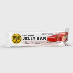 jeleu energizant cu aroma de capsuni jelly bar goldnutrition 30g