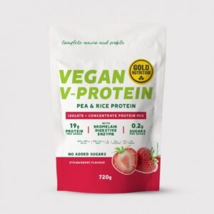 pudra proteica vegetala goldnutrition v protein capsuni 720 g