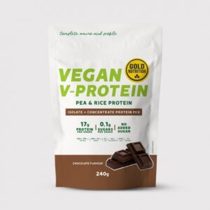 pudra proteica vegetala goldnutrition v protein ciocolata 240 g