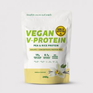 pudra proteica vegetala goldnutrition v protein vanilie 240 g