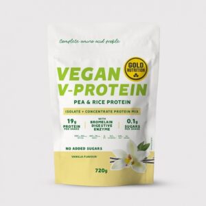 pudra proteica vegetala goldnutrition v protein vanilie 720 g