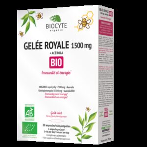 supliment alimentar bio cu laptisor de matca si acerola gelee royale 1500 mg biocyte 20 fiole