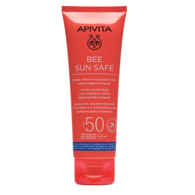Lapte protectie solara corp si ten SPF50 Apivita Sun Travel 100 ml