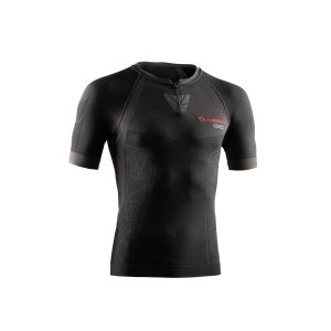 tricou cu fermoar trail running lurbel zeus pro gri inchis rosu.jpg